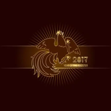 Fire Rooster 2017 Stock Illustration
