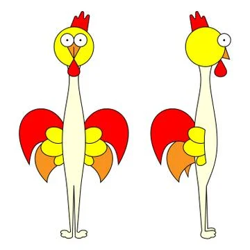 Fire rooster cartoon illustration Stock-Illustration