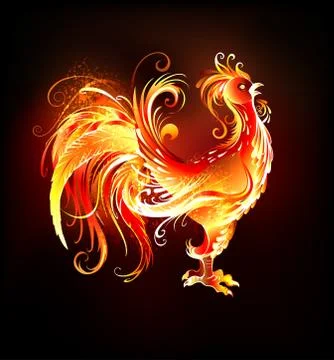 Fire rooster Stock Illustration