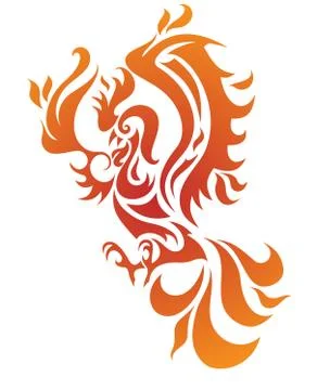 Fire rooster isolated vector illustration Stock Illustration