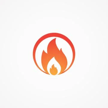 Fire round shaped Illustrazione stock