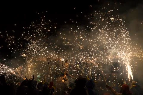 Fire Run, La Merce Stock Photos