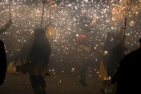 Fire Run, La Merce Stock Photos