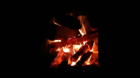 Fire in a Russian brick oven Stock Footage 171882102