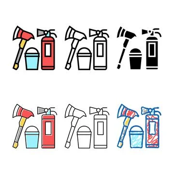 Fire safety color icon vector designs 库存插图