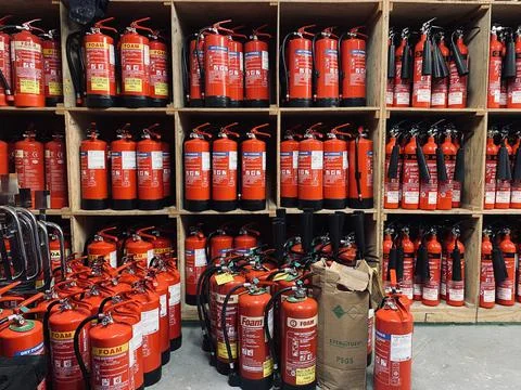Fire safety equipment Stock Photos