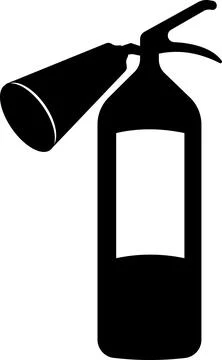 Fire safety. Flat black fire extinguisher symbol. Vector image. Stock Illustration