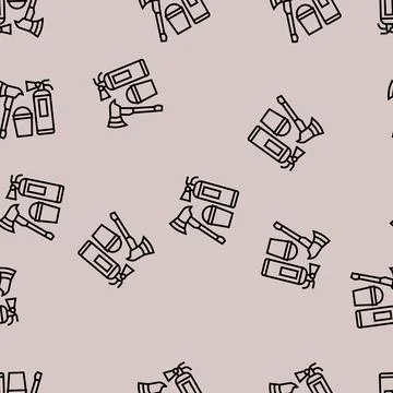 Fire safety line seamless pattern Stock Illustration