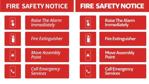 Fire Safety Notice Board for Construction Site and Industrial Workplace Stock Illustration