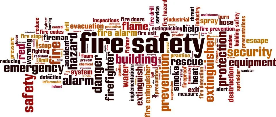 Fire safety word cloud Stock Illustration