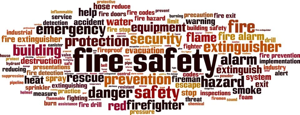 Fire safety word cloud 스톡 일러스트