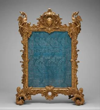 Fire screen ca. 173640 Probably carved by Ferdinand Hundt Fire screens have.. Stock Photos