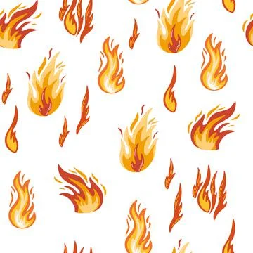 Fire seamless pattern. Flames background. Energy concept. Perfect for design  Stock Illustration