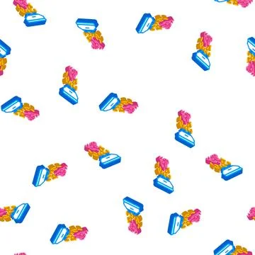 Fire sensor isometric icon seamless pattern color Stock Illustration
