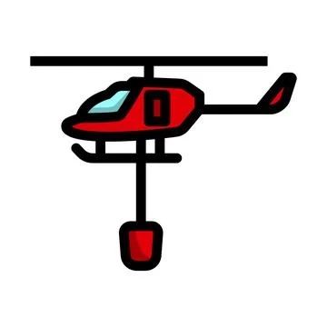 Fire Service Helicopter Icon Stock Illustration
