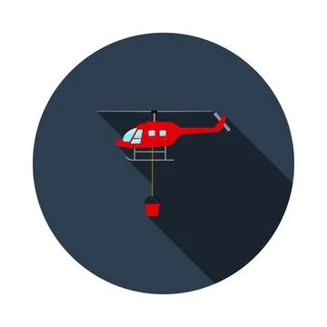 Fire Service Helicopter Icon Stock Illustration