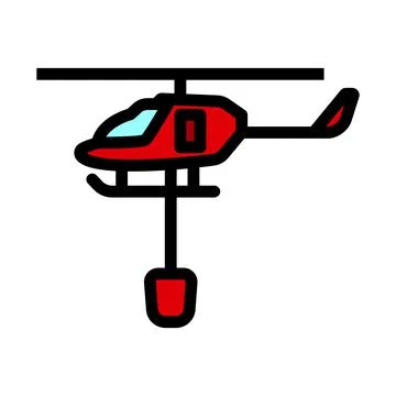 Fire Service Helicopter Icon Stock Illustration
