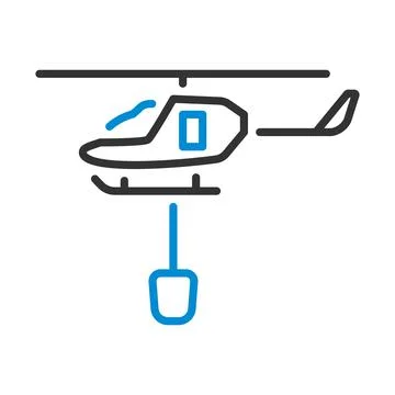 Fire Service Helicopter Icon Stock Illustration