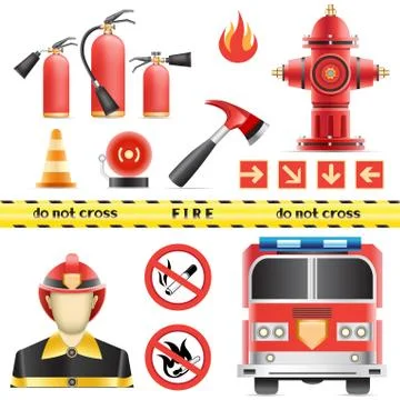 Fire set Stock Illustration
