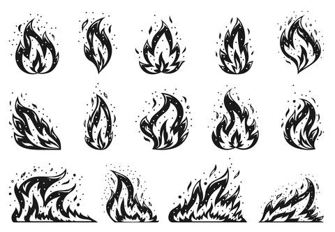Fire set spark flame hot blazing ignition energy Stock Illustration