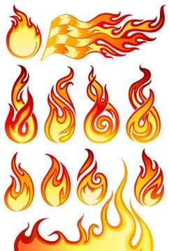 Fire shape collection Stock Illustration