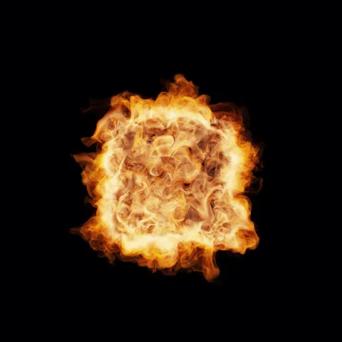 Fire Shape Cube Stock Footage 252098145