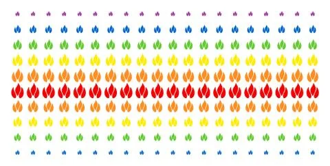 Fire Shape Halftone Spectrum Effect Stock Illustration