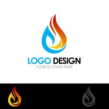 Fire Shape Logo 스톡 일러스트