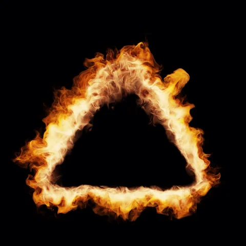 Fire Shape Triangular frame with alpha Stock Footage 252100117
