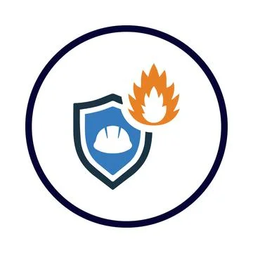 Fire, shield, alarm, fire protection alarm icon Stock Illustration