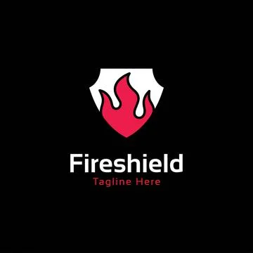 Fire shield logo Stock Illustration
