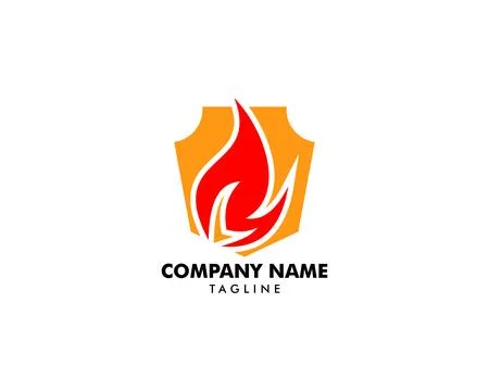 Fire Shield Logo Template Design Stock-Illustration