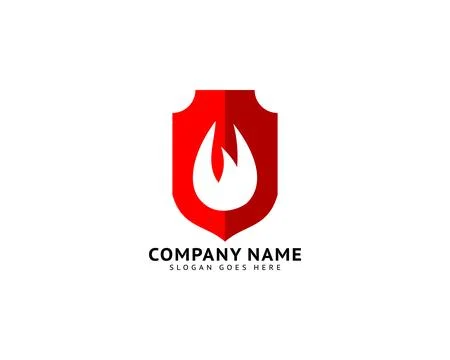 Fire Shield Logo Template Design Stock-Illustration