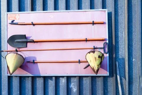 Fire Shield on the wall Stock Photos