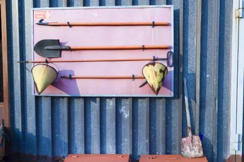 Fire Shield on the wall Stock Photos