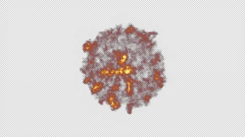 Fire shockwave blowing on alpha background Stock Footage 237575896