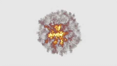 Fire shockwave blowing overlay isolated on alpha background in 4K Stock Footage 237622639