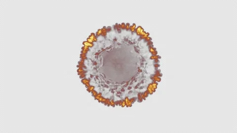 Fire shockwave blowing overlay isolated on alpha background in 4K Stock Footage 237622650