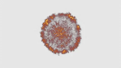 Fire shockwave blowing overlay isolated on alpha background in 4K Stock Footage 237622863