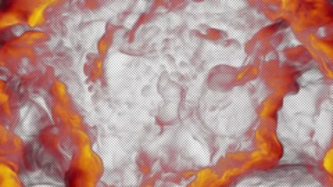 Fire shockwave blowing transition reveal overlay isolated on alpha background Stock Footage 237656931
