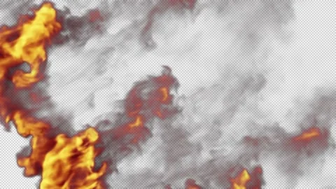 Fire shockwave blowing transition reveal overlay isolated on alpha background Stock Footage 237681809