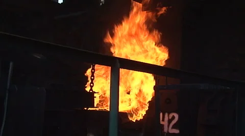 Fire shoots up Stock Footage 56959256