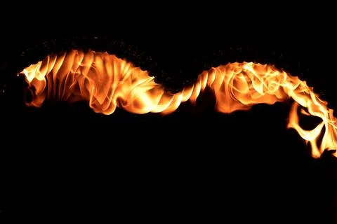 Fire show. Amazing fire performance in the night. Фото