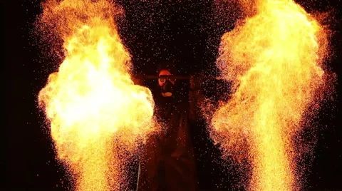 Fire show amazing at night Stock Footage 49482869