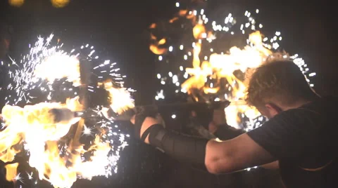 Fire Show fireworks Video stock 48018412