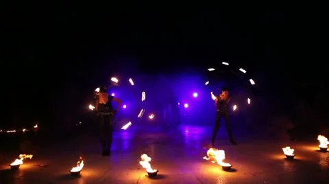 Fire show. Video stock 12371949