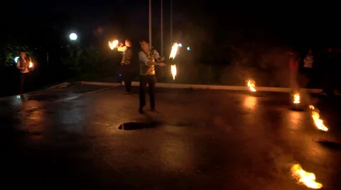 Fire show Stock Footage 50506873