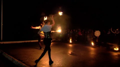 Fire show Stock Footage 50508315