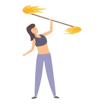 Fire show icon cartoon vector. Flame event Stockillustratie