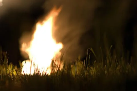 Fire show  in the night Stock Photos